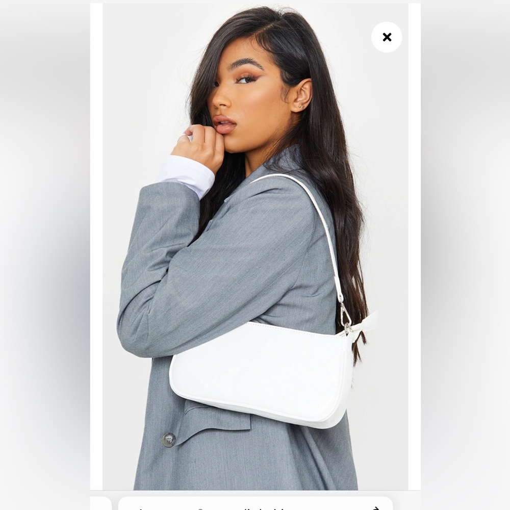 Pretty little thing white croc shoulder bag